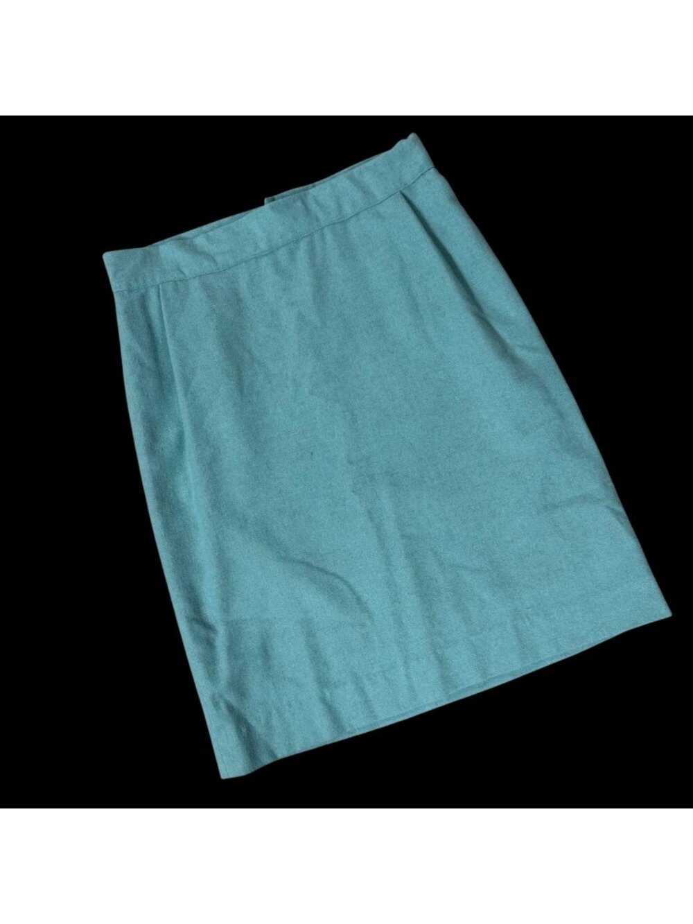 Handmade Vintage Aqua Pencil Skirt Back Zipper Closure Mid Century Classic Retro